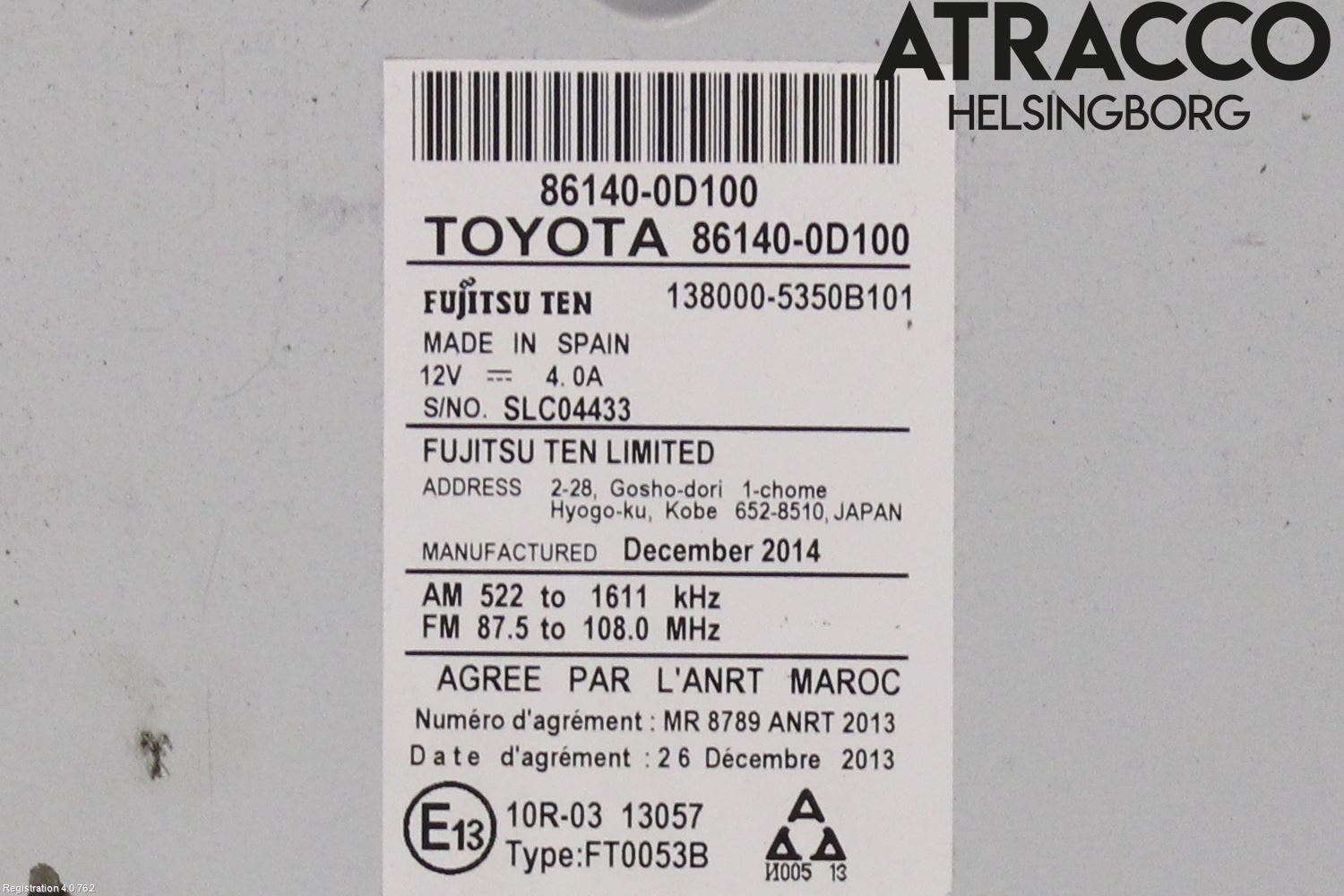 Toyota YARIS XP130 15-20 Cd Radio - Multimediapanel