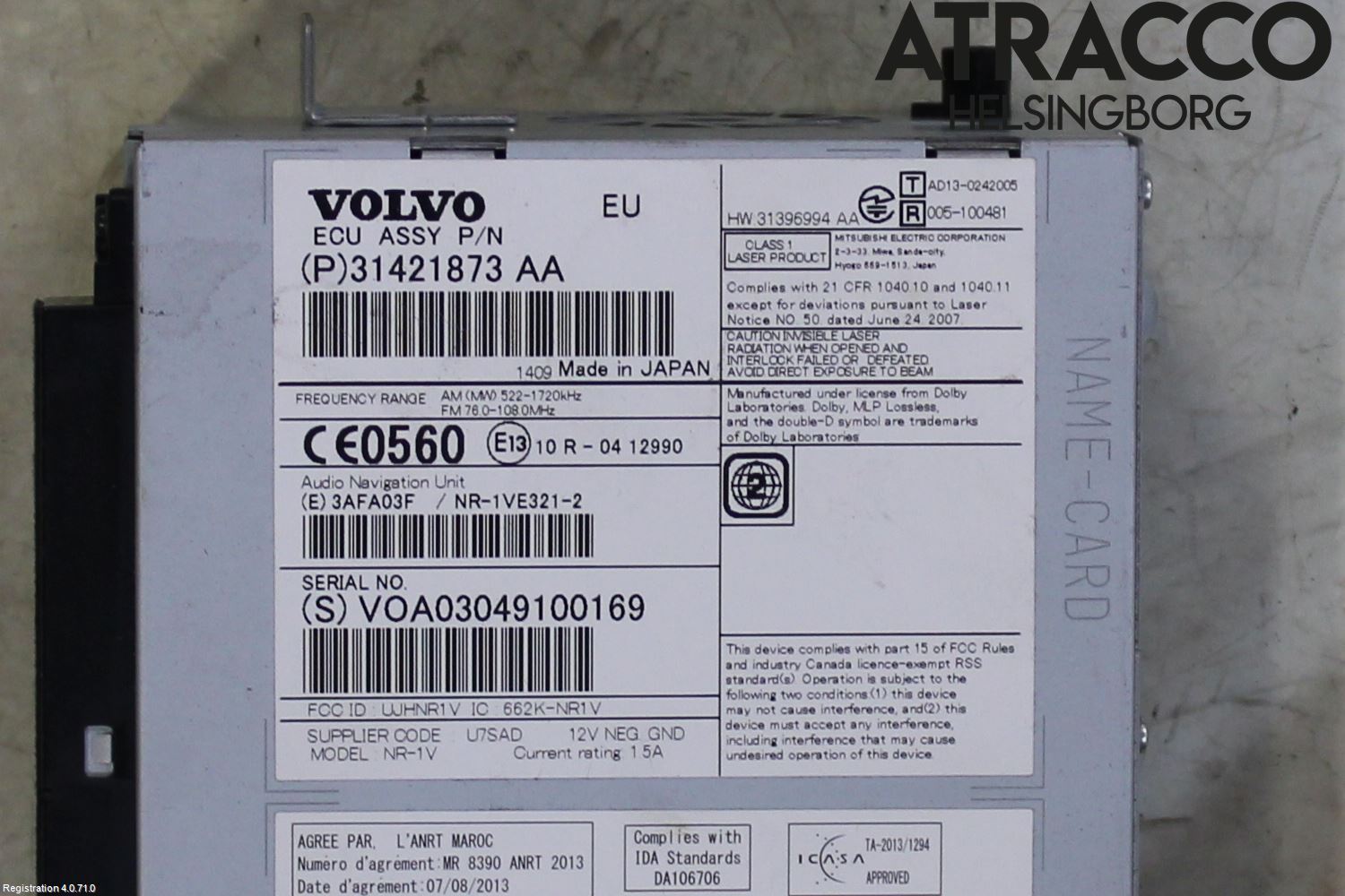 Volvo V60 14-18 Cd Radio - Multimediapanel