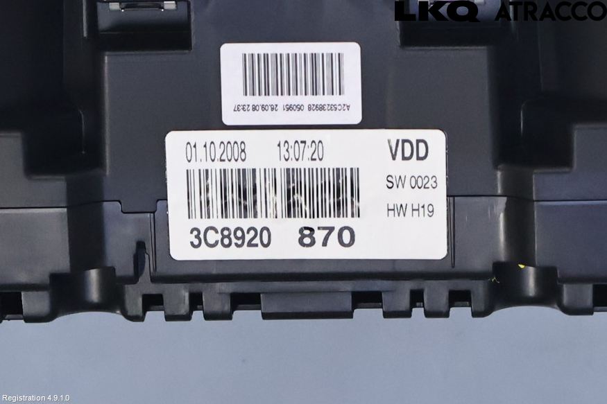 Volkswagen VW PASSAT CC 08-16 Instrument Komb