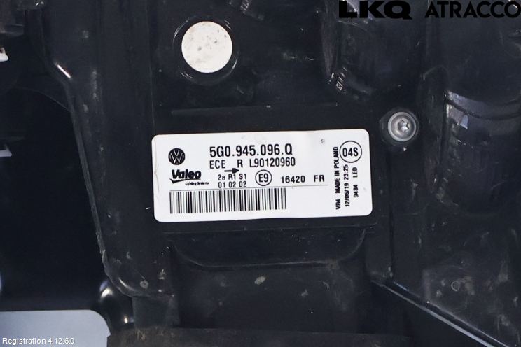 Volkswagen VW GOLF / E-GOLF VII 13-20 Bakljus Höger