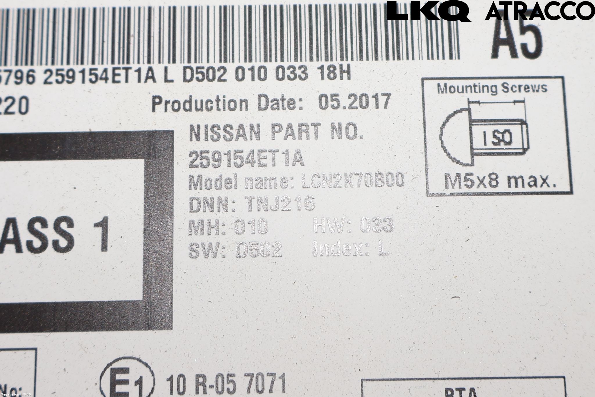 Nissan QASHQAI 14-17 Cd Radio - Multimediapanel