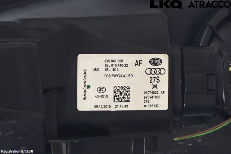 Audi A3/S3 8V 13-20 Strålkastare Höger