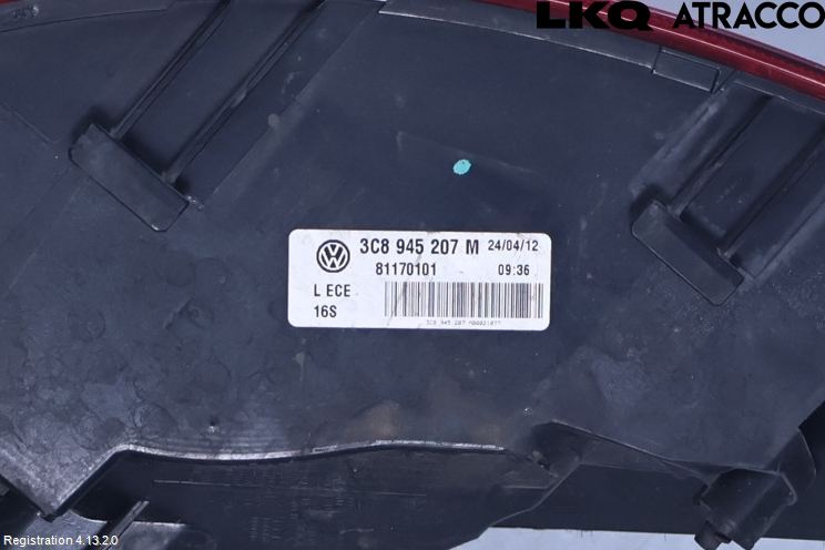 Volkswagen VW PASSAT CC 08-16 Bakljus Vänster