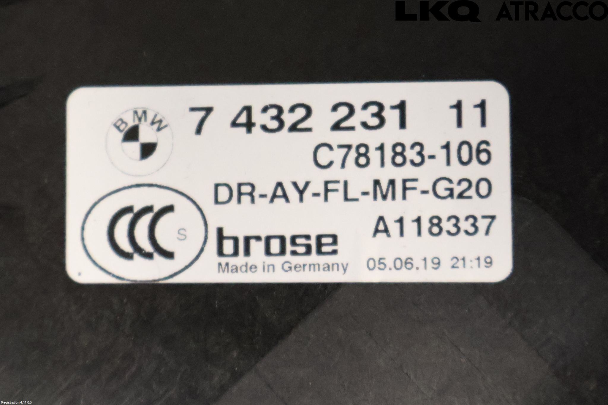 BMW 3 G20/G21/G80/G81 19- Fönsterhiss El Kompl