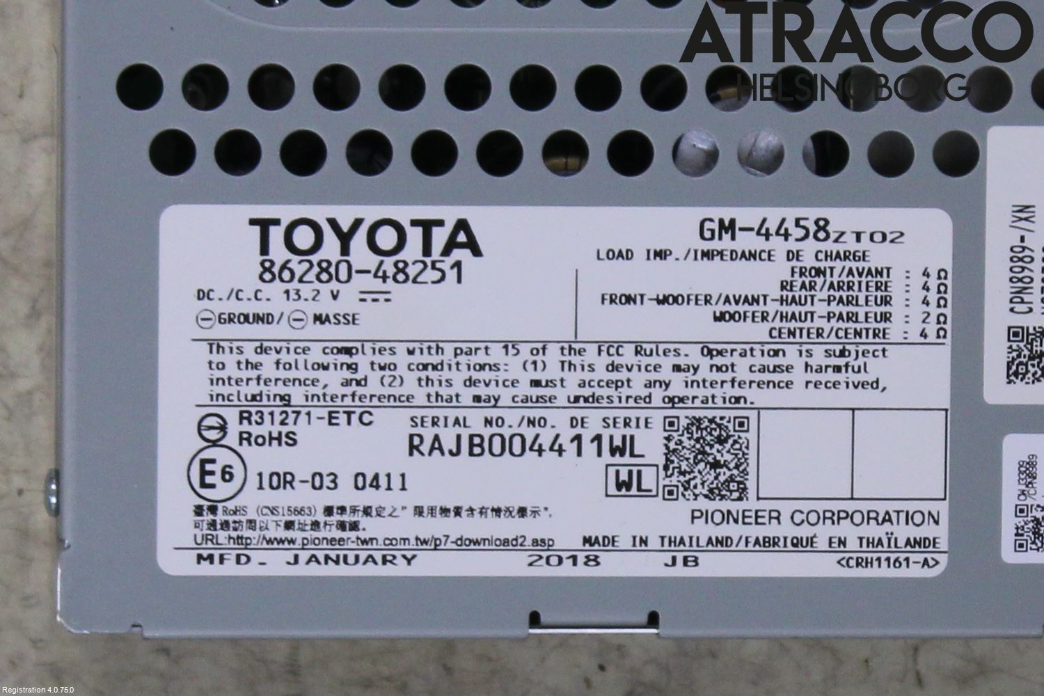 Lexus RX AL20 16-22 Radio-Stereo Förstärkare