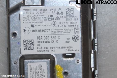 Volkswagen VW ID.3 21- Instrument Komb