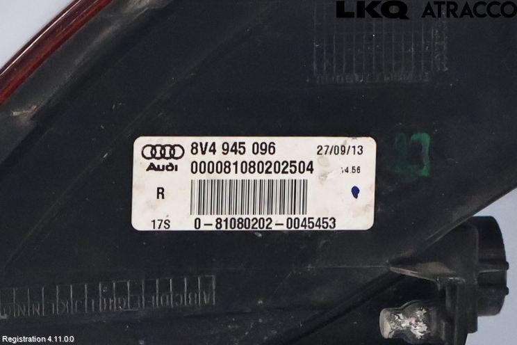 Audi A3/S3 8V 13-20 Bakljus Höger