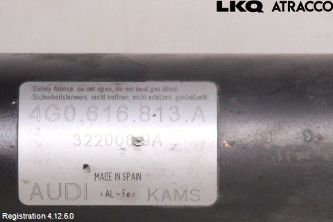 Audi A6/S6 4G 11-18 Fjädr Hydraulklocka Bak