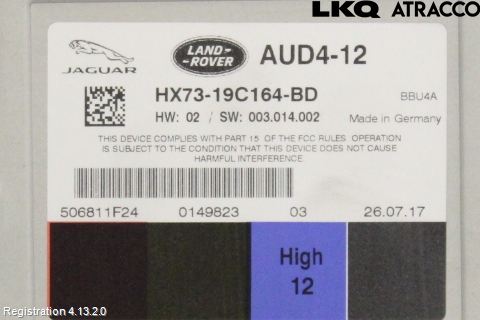 Jaguar XE (X760) 15-24 Radio-Stereo Förstärkare