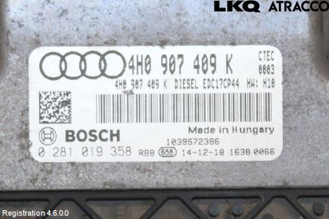 Audi A8/S8 4H 10-17 Styrenhet Inspump Diesel