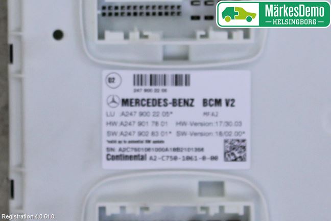 Mercedes-Benz MB A-KLASS (W177) 18- Styrenhet Övrigt