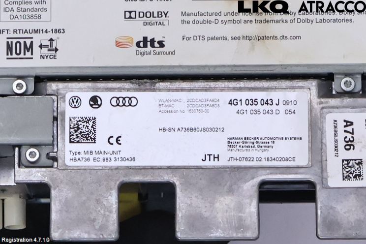 Audi A6/S6 4G 11-18 Cd Radio - Multimediapanel