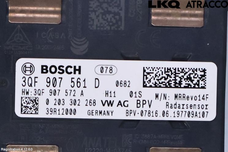 Volkswagen VW GOLF / E-GOLF VII 13-20 Sensor Adaptiv Farthållare