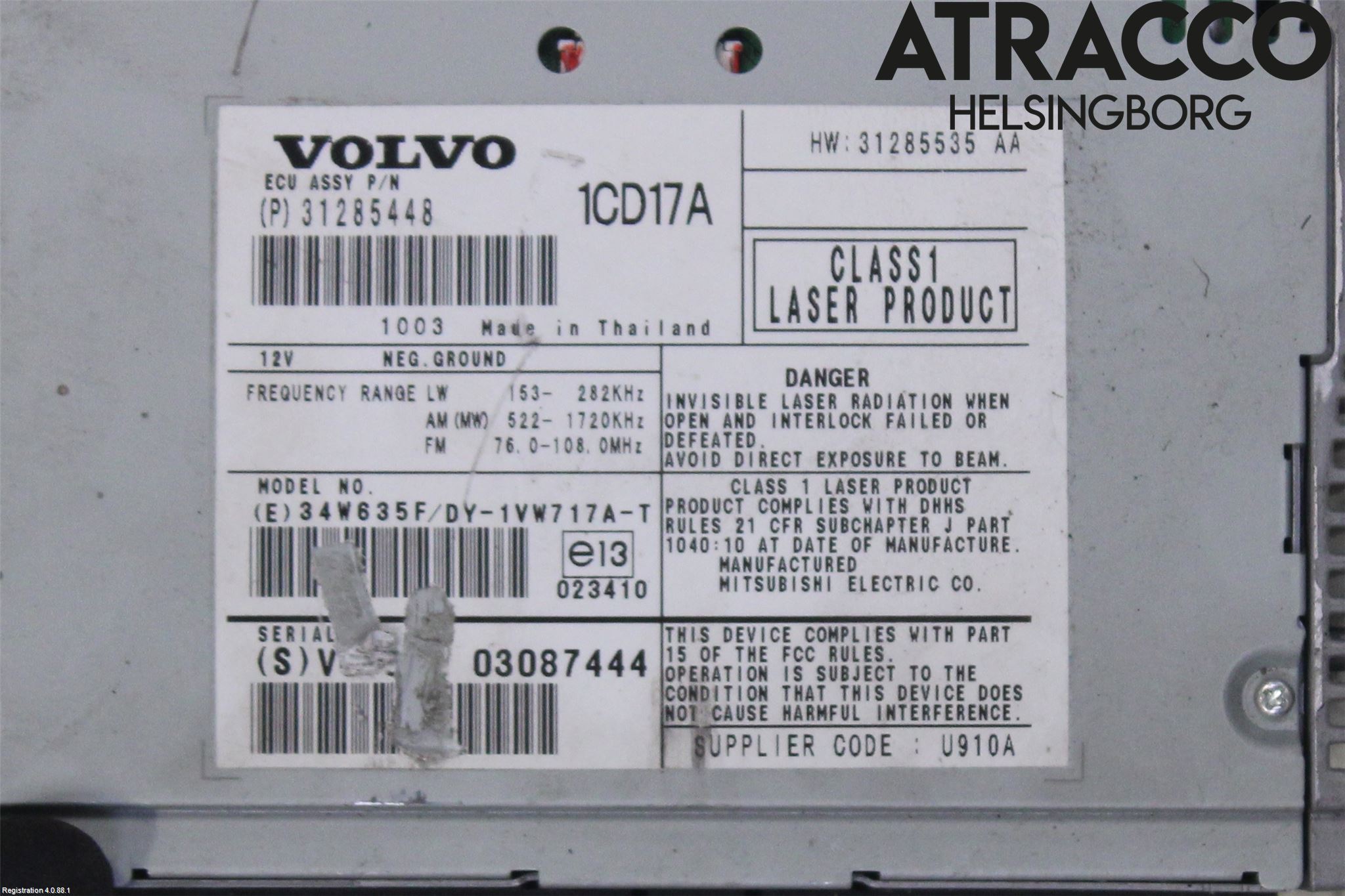 Volvo C30 07-10 Cd Radio - Multimediapanel