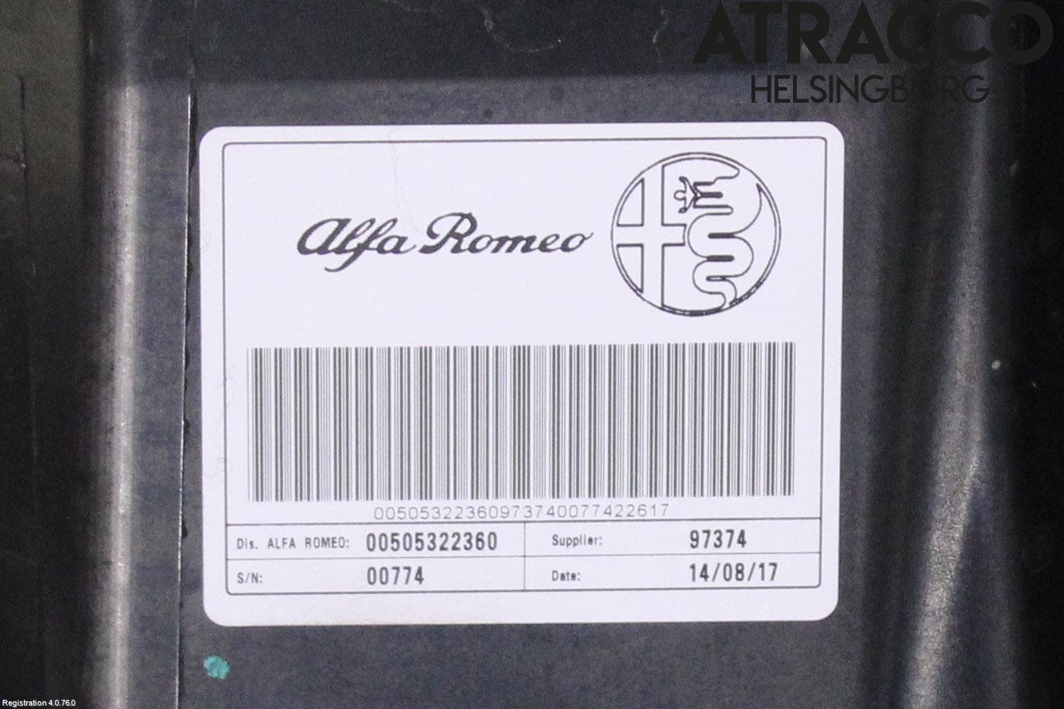 Alfa STELVIO 17- Bränsle Kolkanister