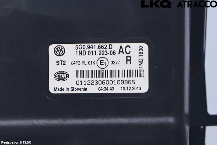 Volkswagen VW GOLF / E-GOLF VII 13-20 Dimljus-Varselljus Fram