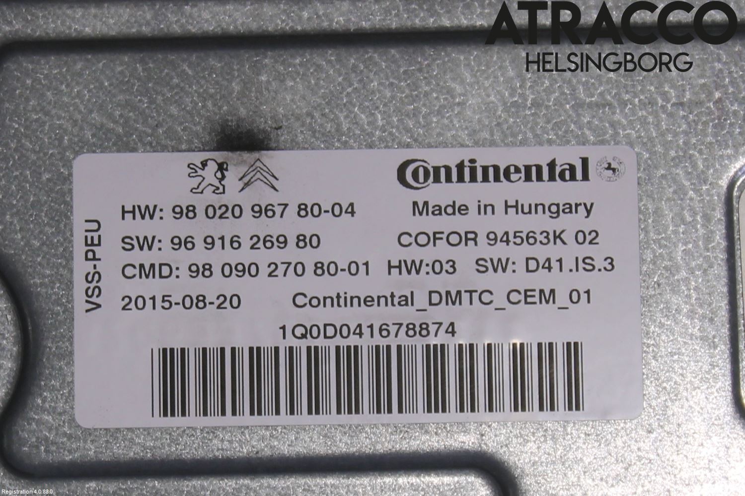 Citroen BERLINGO 08-18 Styrenhet Start/Stopp