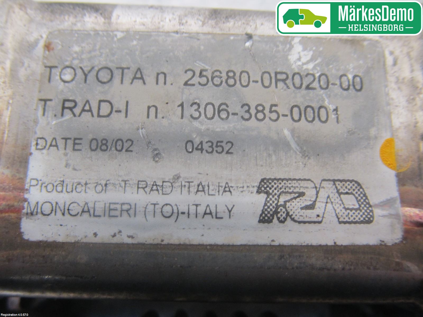 Toyota COROLLA 08-12 Avgaskylare