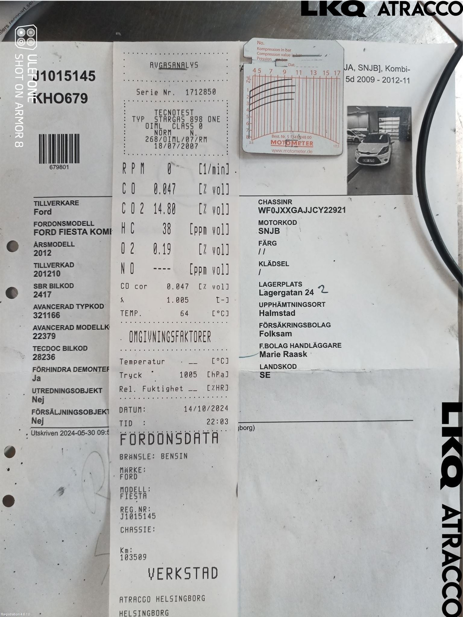Ford FIESTA 09-12 Motor Bensin
