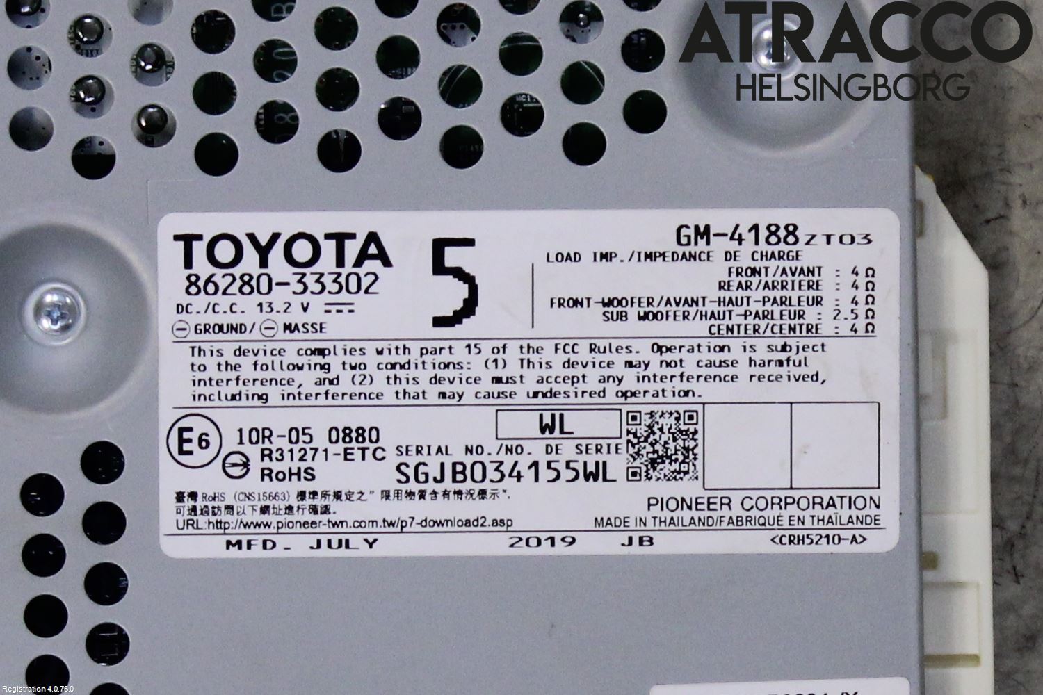Lexus ES 250/300/330 Radio-Stereo Förstärkare