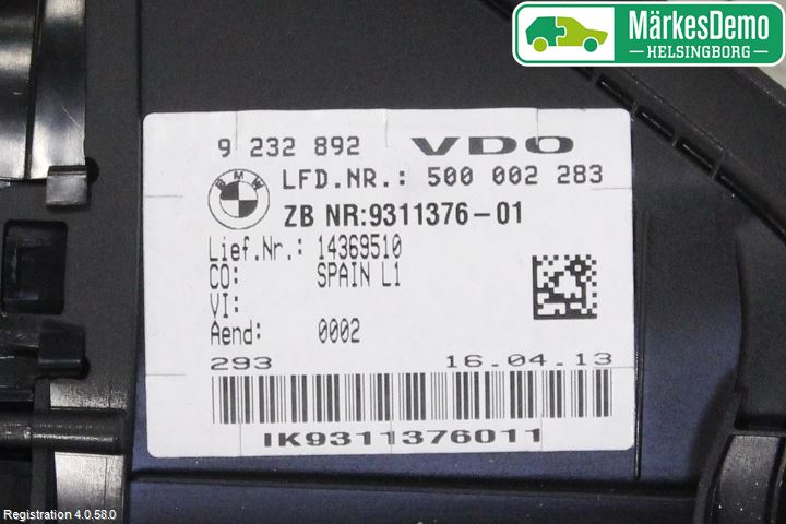 BMW 1 F20/F21 11-19 Instrument Komb