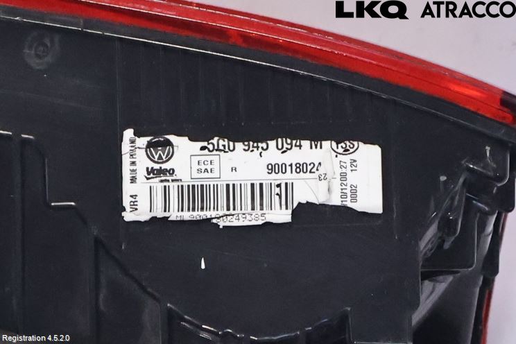 Volkswagen VW GOLF / E-GOLF VII 13-20 Bakljus Lucka Hö