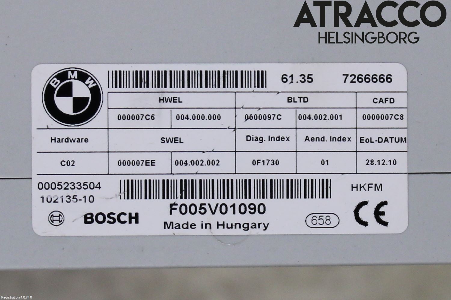 BMW 5 F10/F11/F18 09-17 Styrenhet Övrigt