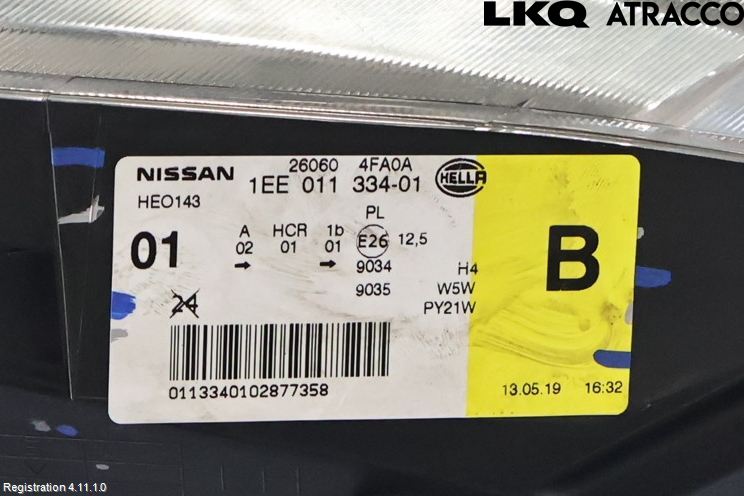 Nissan E-NV200/EVALIA Strålkastare Vänster