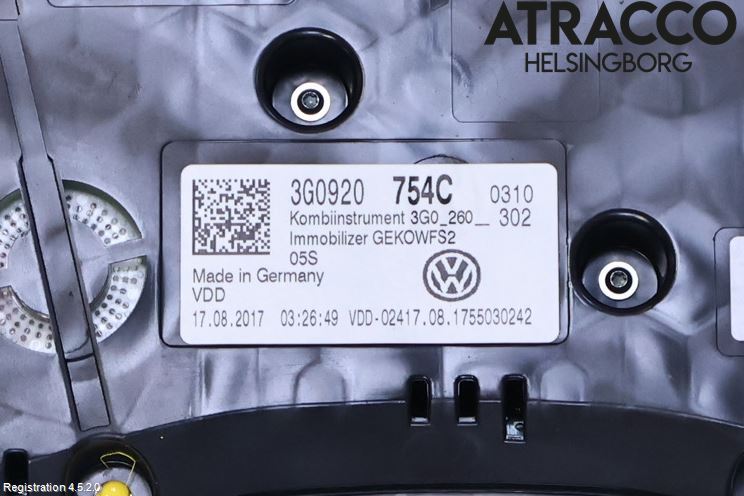 Volkswagen VW PASSAT 15-19 Instrument Komb