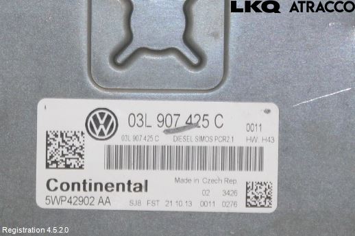 Volkswagen VW TOURAN 10-15 Styrenhet Inspump Diesel