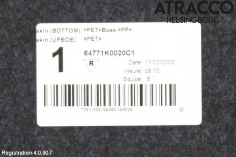 Toyota YARIS XP21 20- Inrbagagerumklädsel-Golv