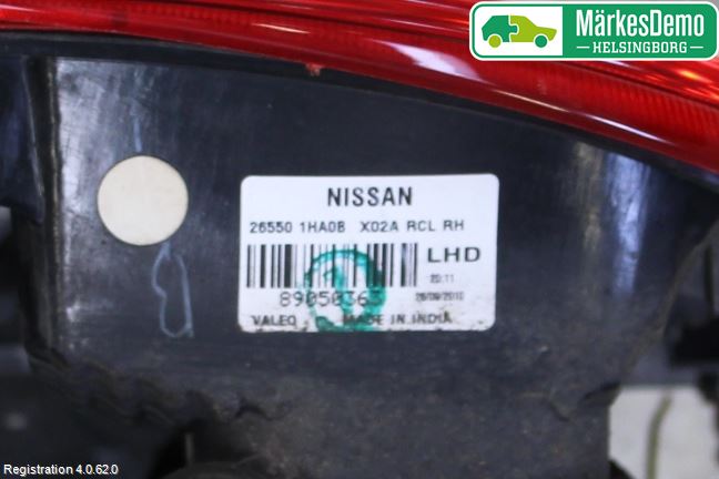 Nissan MICRA 11-16 Bakljus Höger