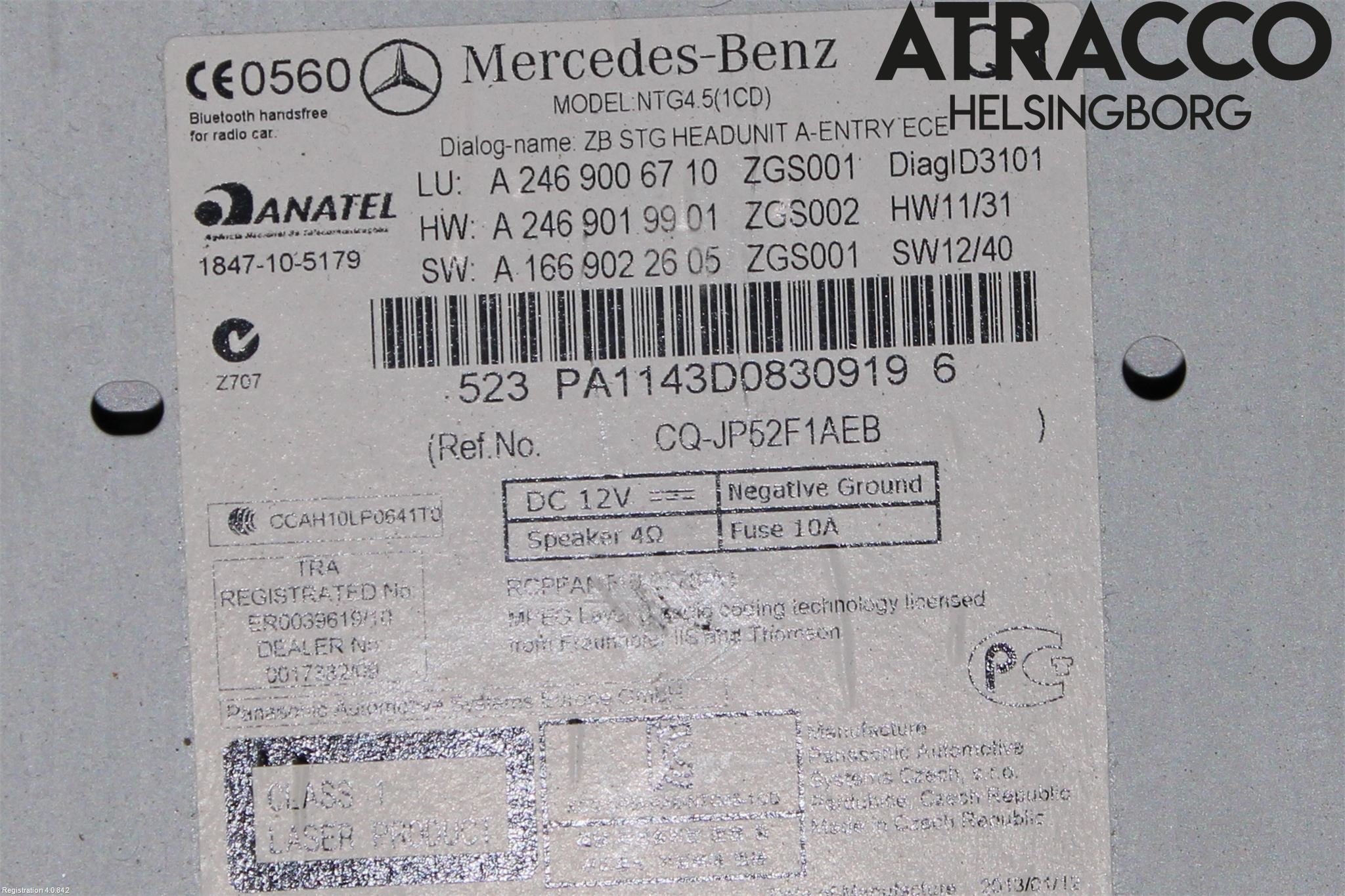 Mercedes-Benz MB A-KLASS (W176) 13-18 Cd Radio - Multimediapanel