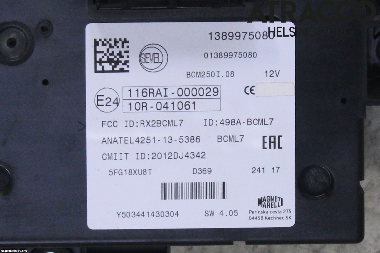 Peugeot BOXER/E-BOXER 15- Säkringsdosa-Elcentral