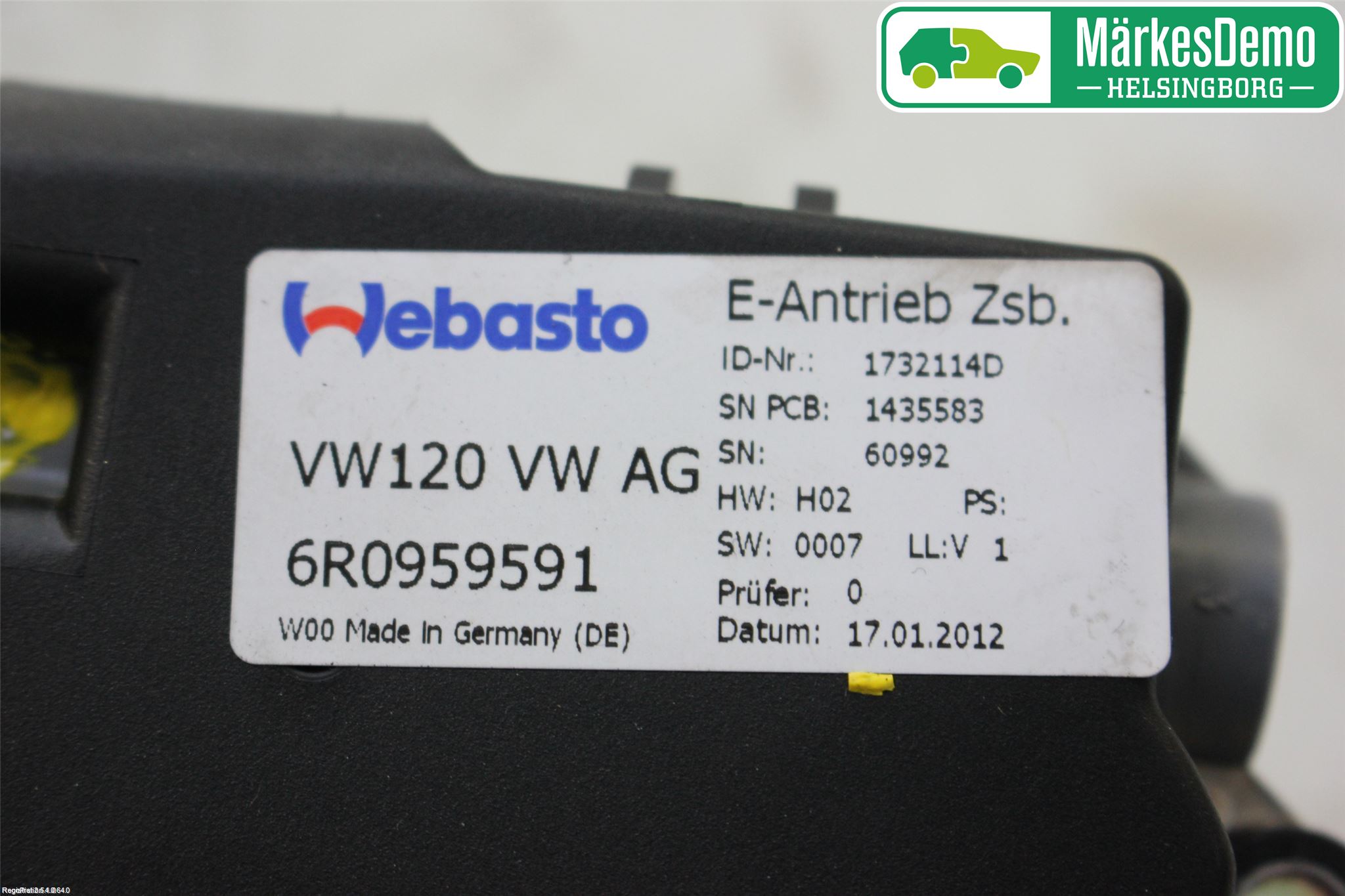 Volkswagen VW UP! / E-UP! Taklucksmotor