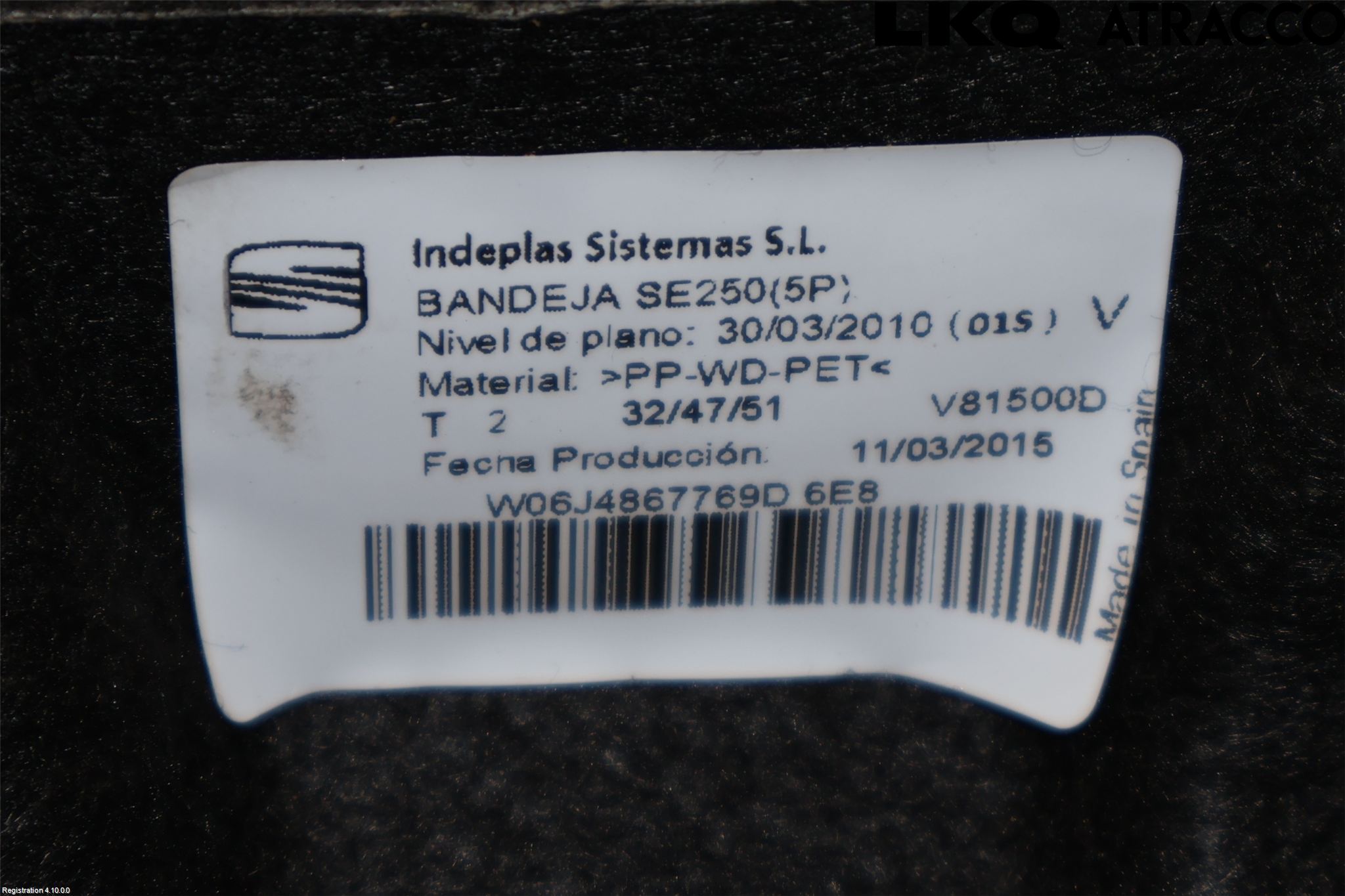 Seat IBIZA IV 08-16 Hatthylla