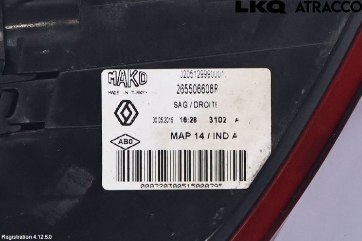 Renault CLIO IV 12-16 Bakljus Höger