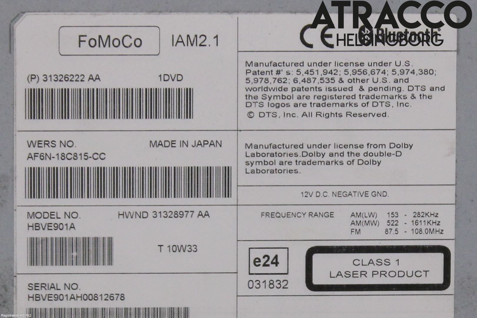 Volvo V60 11-13 Cd Radio - Multimediapanel