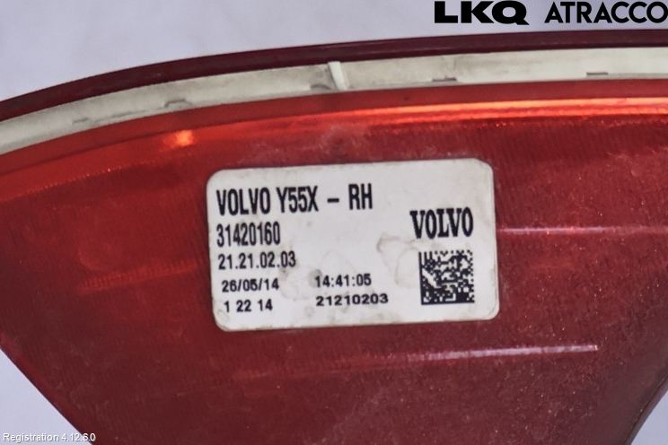 Volvo V40 12-19 Dimljus/Reflex Bak