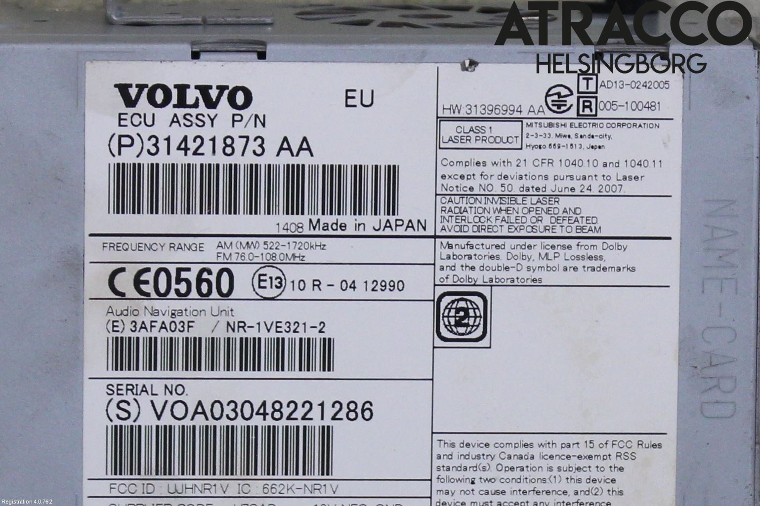 Volvo XC60 14-17 Cd Radio - Multimediapanel