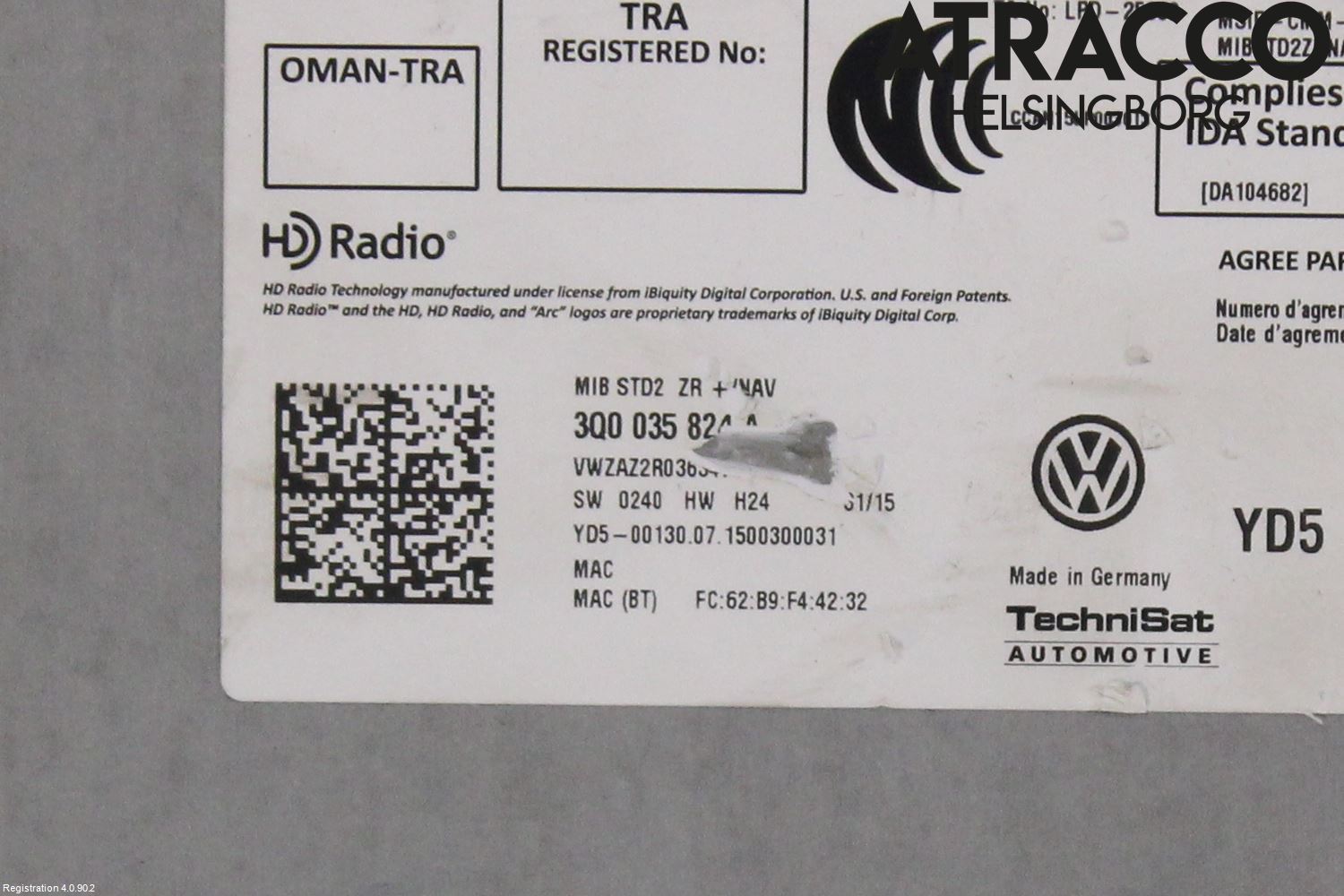 Volkswagen VW GOLF / E-GOLF VII 13-20 Cd Radio - Multimediapanel