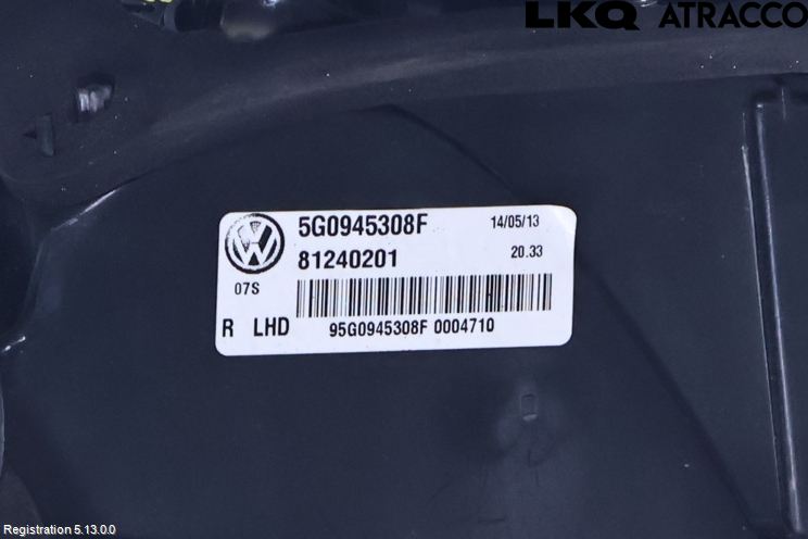 Volkswagen VW GOLF / E-GOLF VII 13-20 Bakljus Lucka Hö