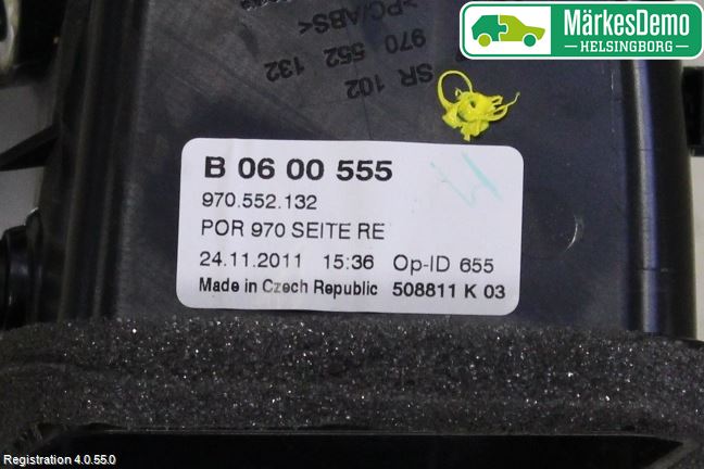 Porsche PANAMERA 09- Defrosterkanal-Munstycke