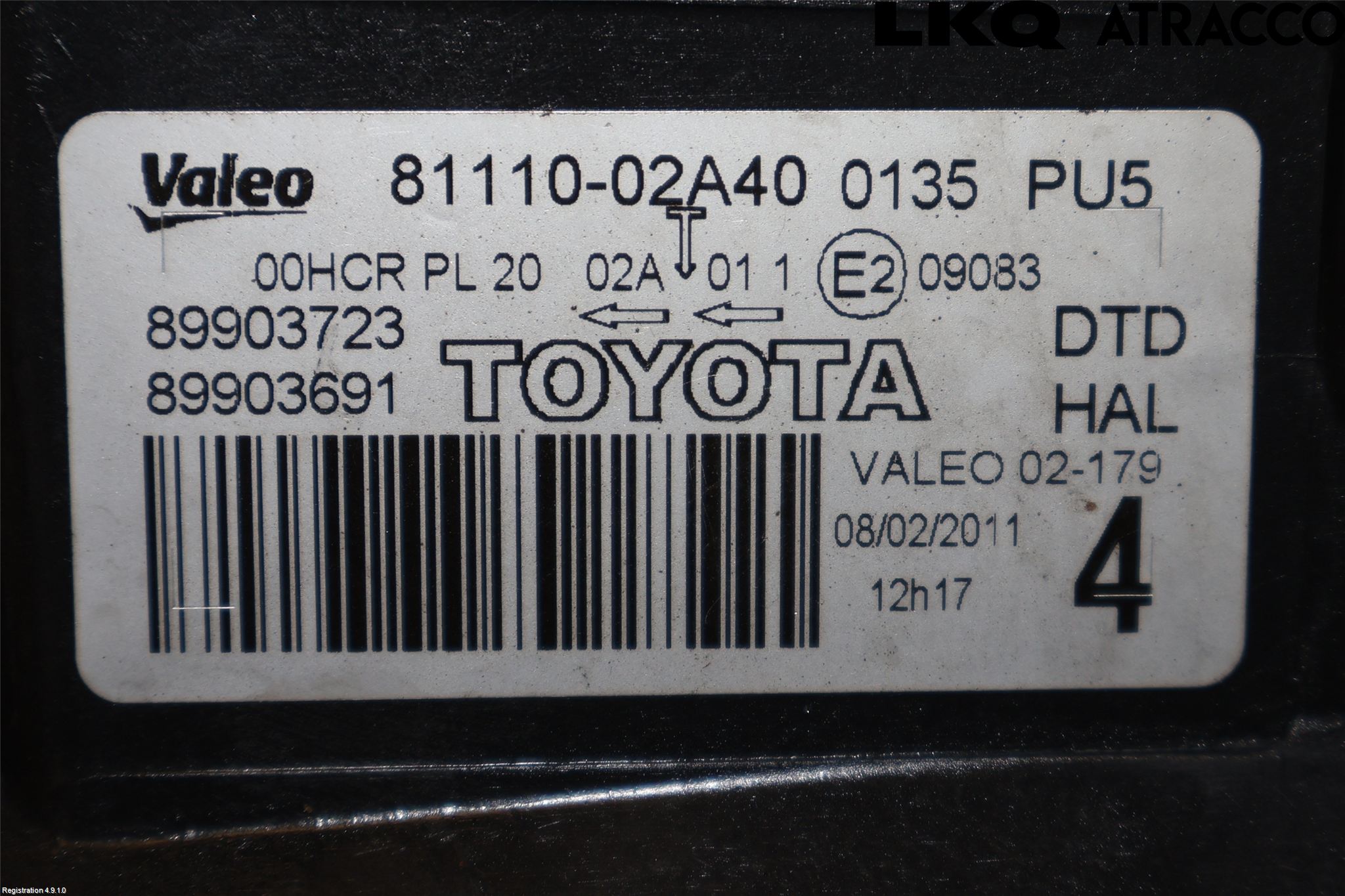 Toyota AURIS 10-12 Strålkastare Höger