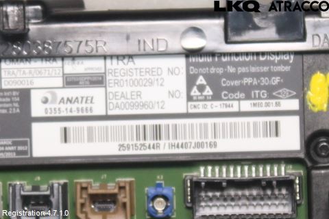 Renault CAPTUR 13-19 Multifunktionsdisplay