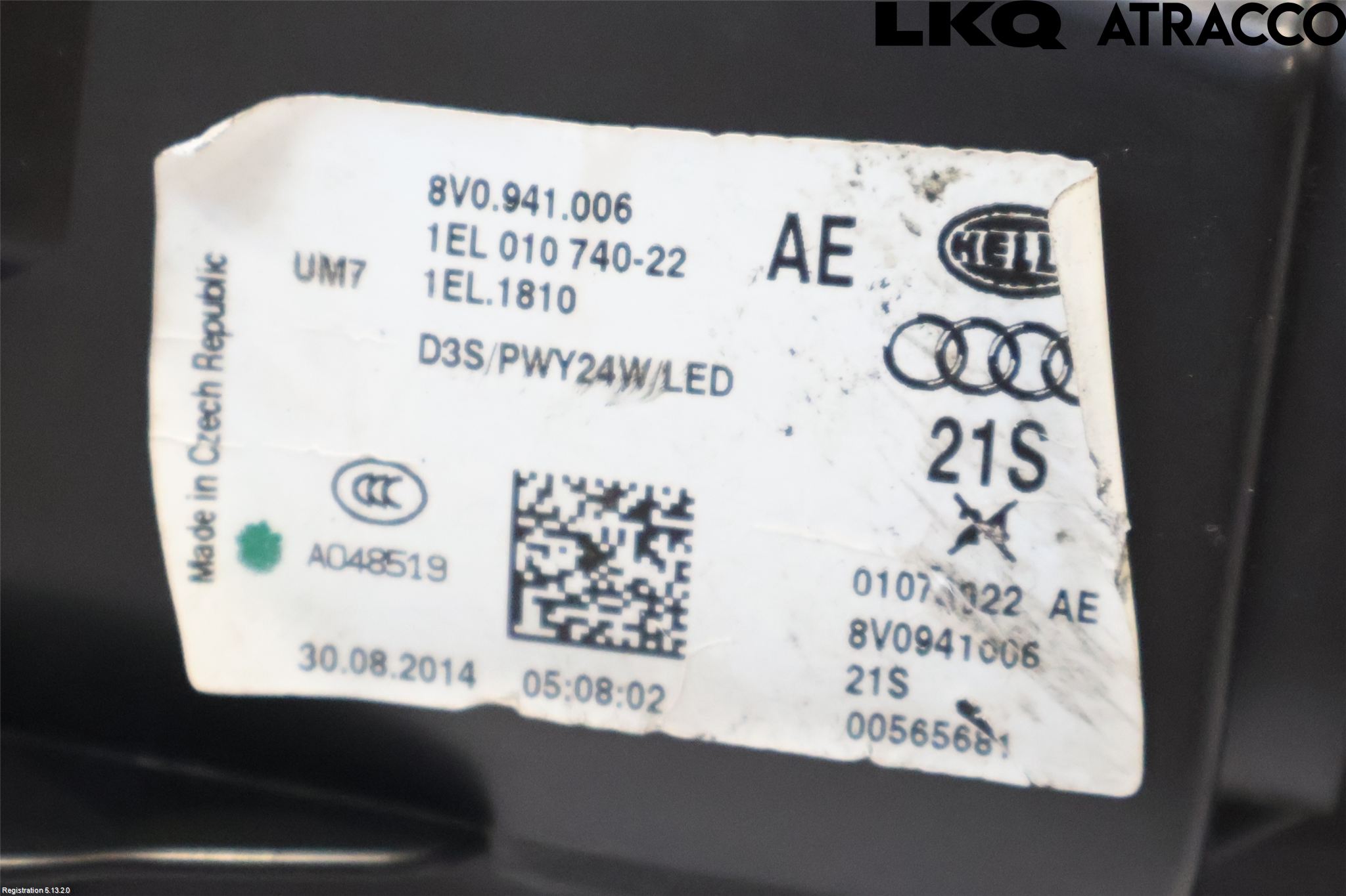 Audi A3/S3 8V 13-20 Strålkastare Höger