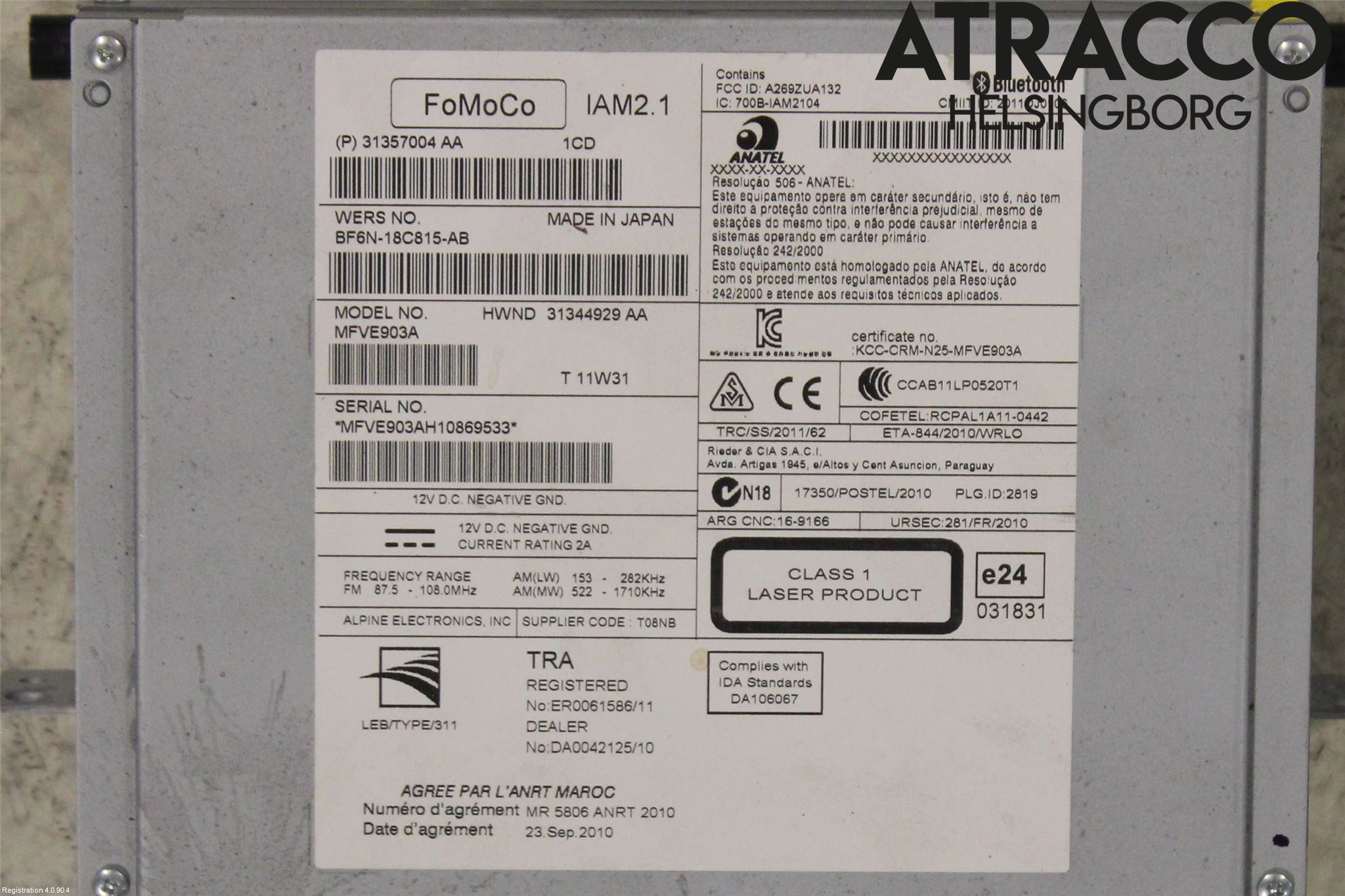 Volvo S60 11-13 Cd Radio - Multimediapanel