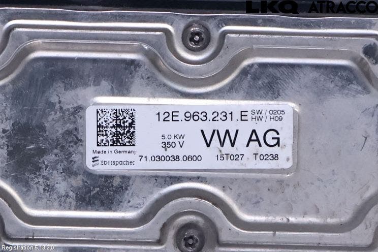 Volkswagen VW GOLF / E-GOLF VII 13-20 Motorvärmare El-Sats Komp