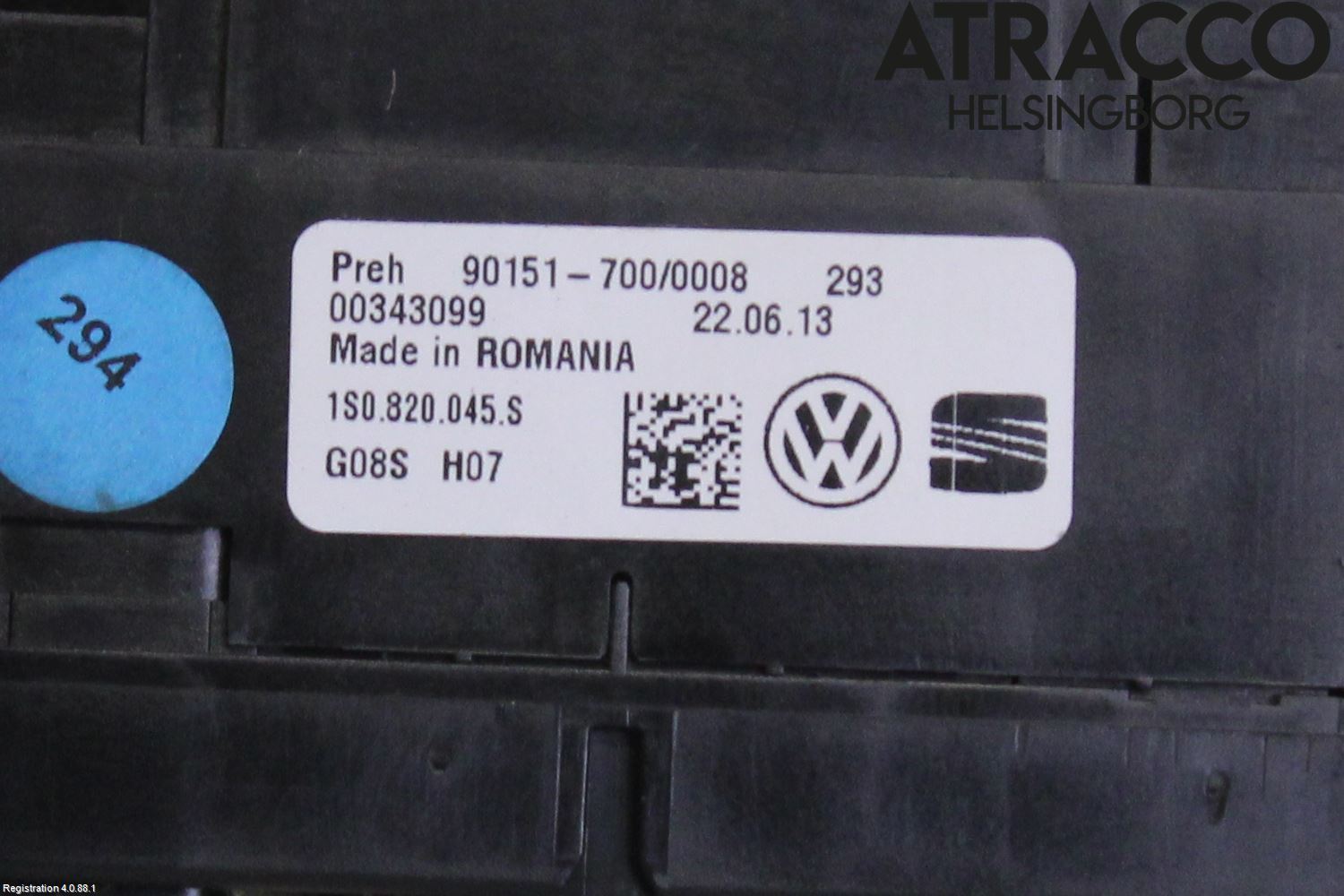 Volkswagen VW UP! / E-UP! Värmereglage