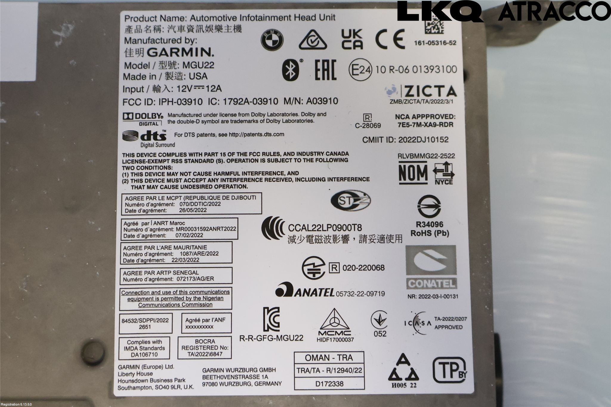 BMW X7 G07 19- Cd Radio - Multimediapanel